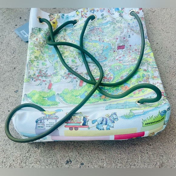 Disney Parks 50th Anniversary The Vault Magic Kingdom Map Castle Cinch Backpack - Picture 5 of 6